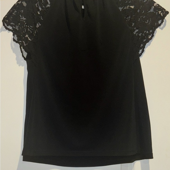 Worthington Elegant Black Lace Sleeve Top - Picture 2 of 2
